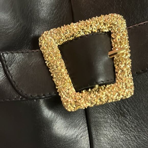 SAM EDELMAN Weslie Leather Wedge Ankle Boots Black Size 6 - Picture 5 of 6